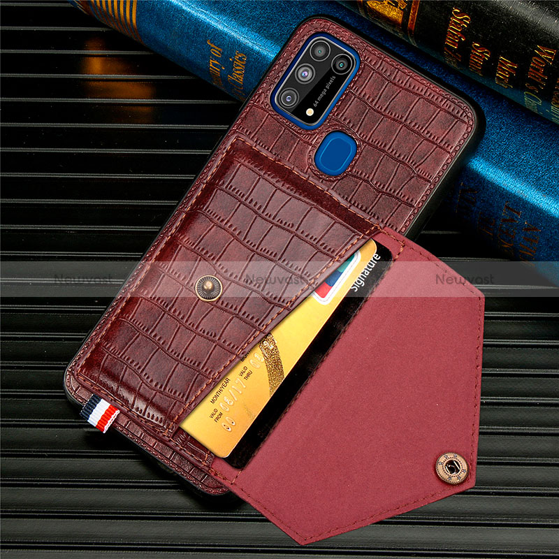 Soft Luxury Leather Snap On Case Cover S01D for Samsung Galaxy M21s