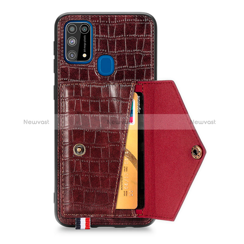 Soft Luxury Leather Snap On Case Cover S01D for Samsung Galaxy M21s