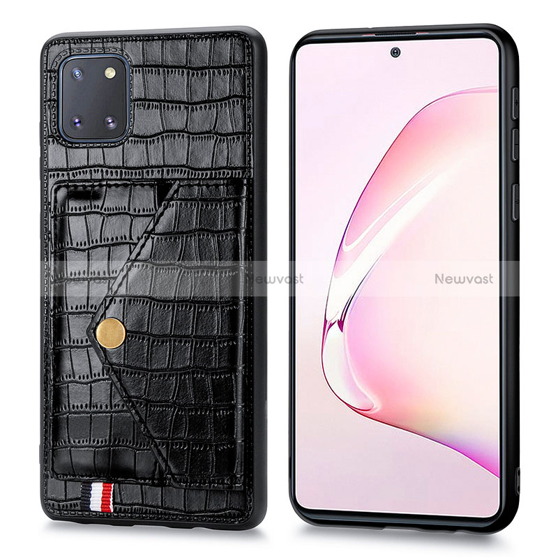 Soft Luxury Leather Snap On Case Cover S01D for Samsung Galaxy M60s Black