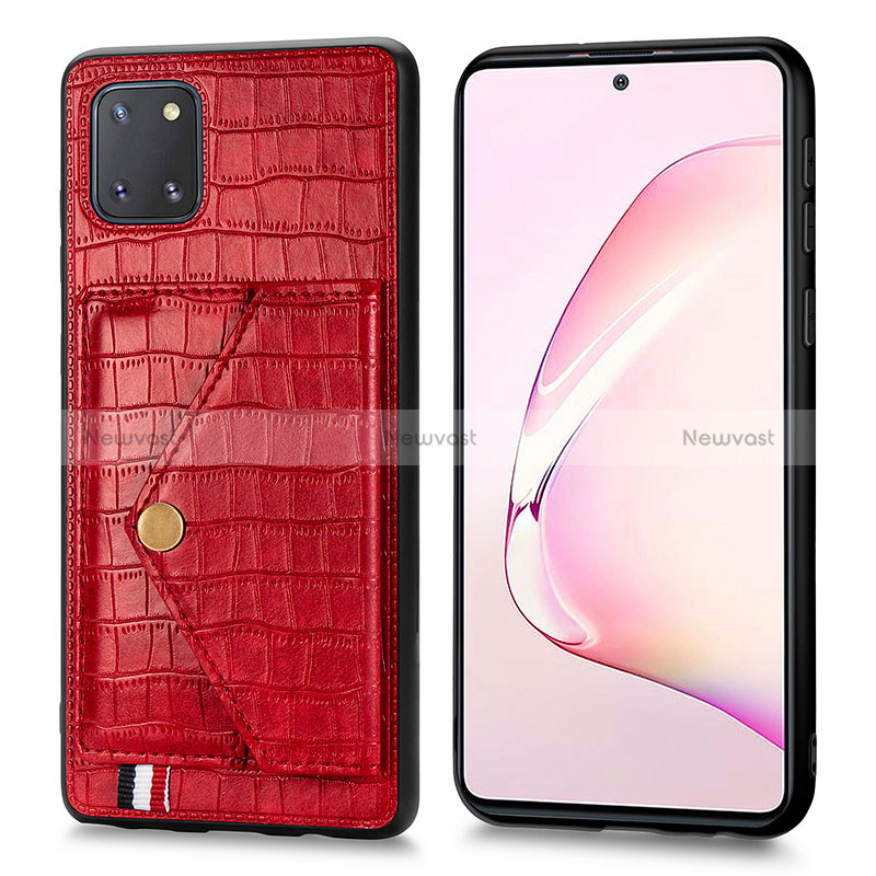 Soft Luxury Leather Snap On Case Cover S01D for Samsung Galaxy M60s Red