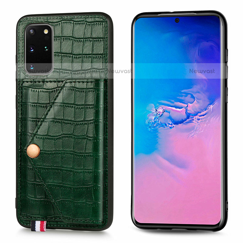 Soft Luxury Leather Snap On Case Cover S01D for Samsung Galaxy S20 Plus 5G Green