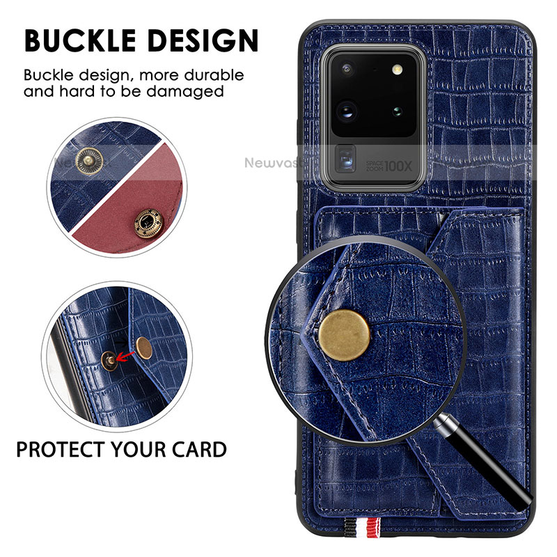 Soft Luxury Leather Snap On Case Cover S01D for Samsung Galaxy S20 Ultra 5G