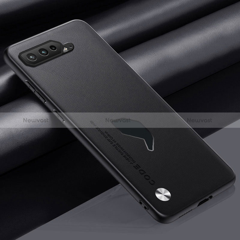 Soft Luxury Leather Snap On Case Cover S02 for Asus ROG Phone 5 Pro Black