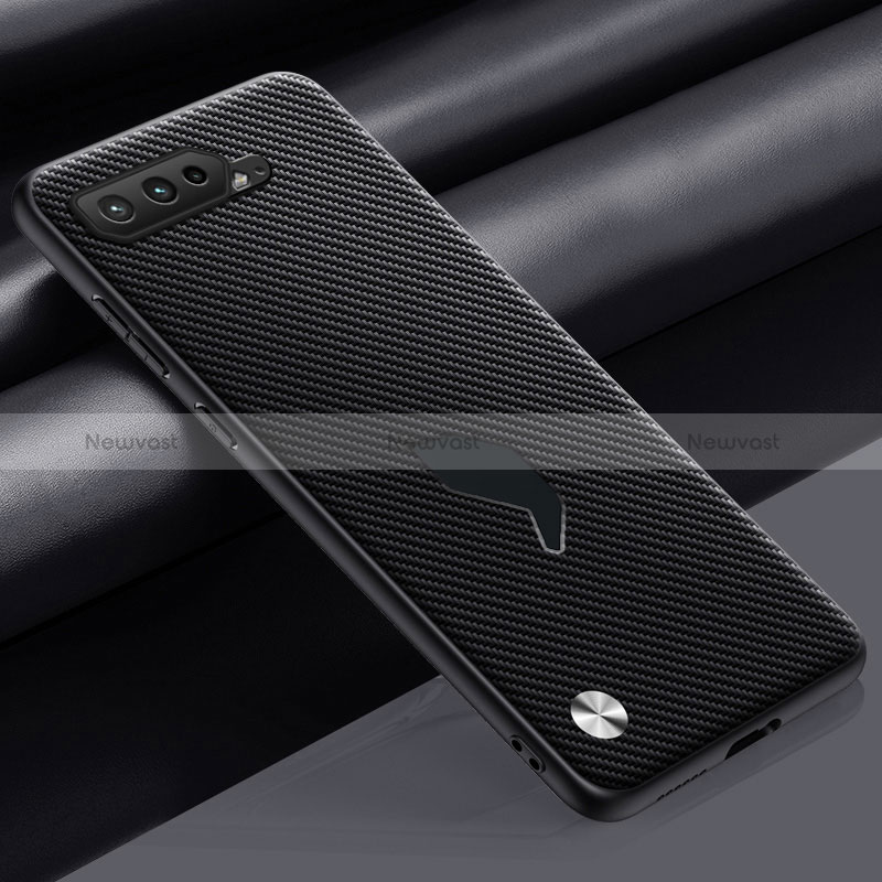 Soft Luxury Leather Snap On Case Cover S02 for Asus ROG Phone 5 Pro Dark Gray