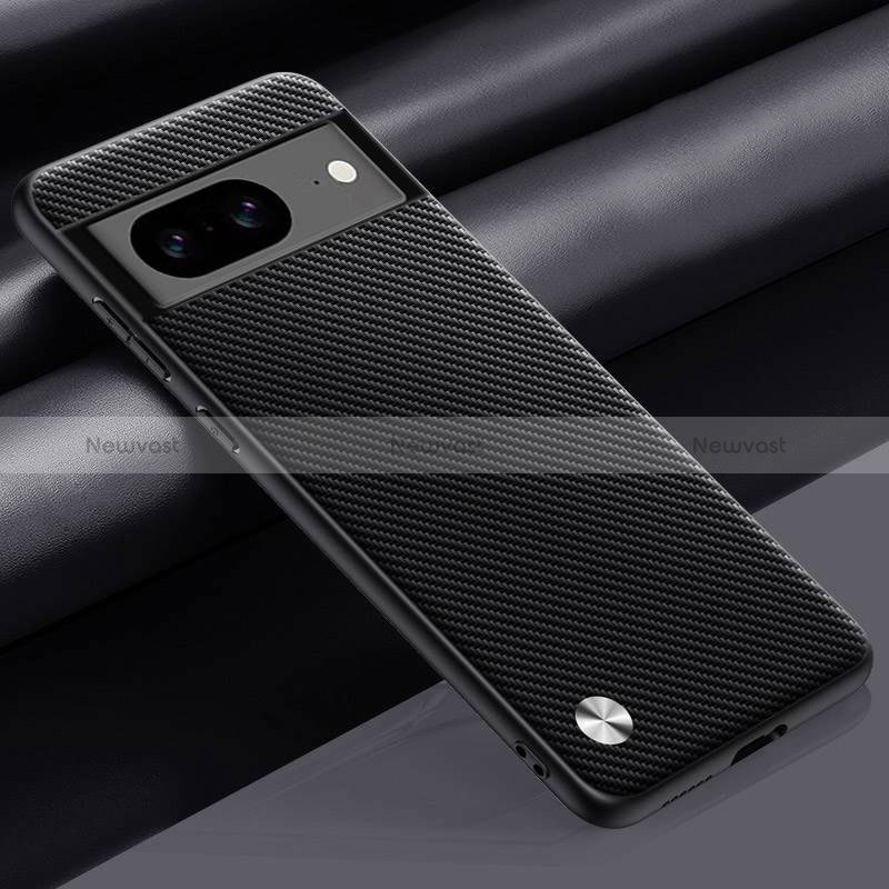 Soft Luxury Leather Snap On Case Cover S02 for Google Pixel 8a 5G Dark Gray