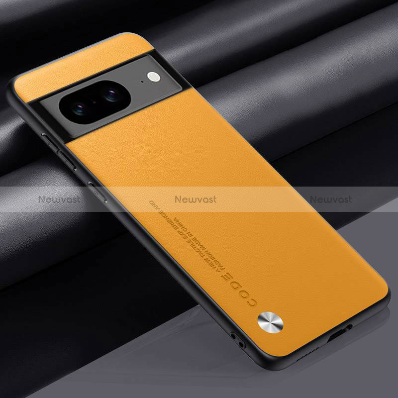 Soft Luxury Leather Snap On Case Cover S02 for Google Pixel 8a 5G Yellow