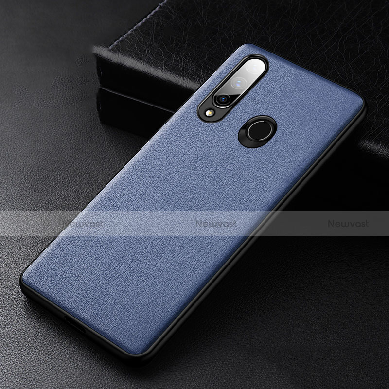 Soft Luxury Leather Snap On Case Cover S02 for Huawei Enjoy 10 Plus Blue