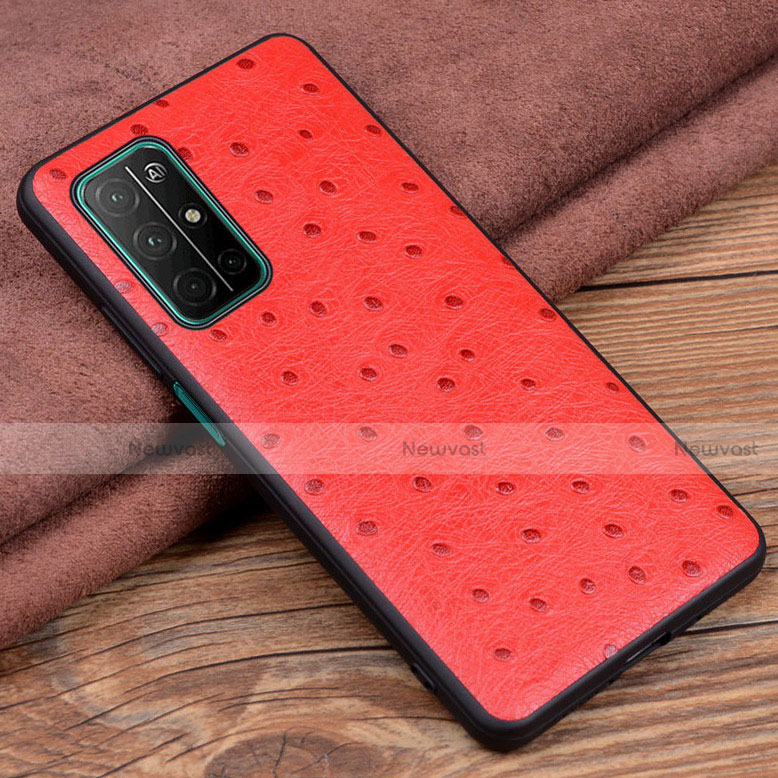 Soft Luxury Leather Snap On Case Cover S02 for Huawei Honor 30S Red