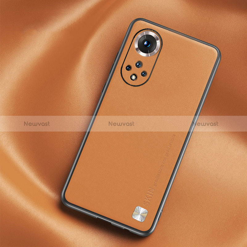 Soft Luxury Leather Snap On Case Cover S02 for Huawei Honor 50 5G Orange