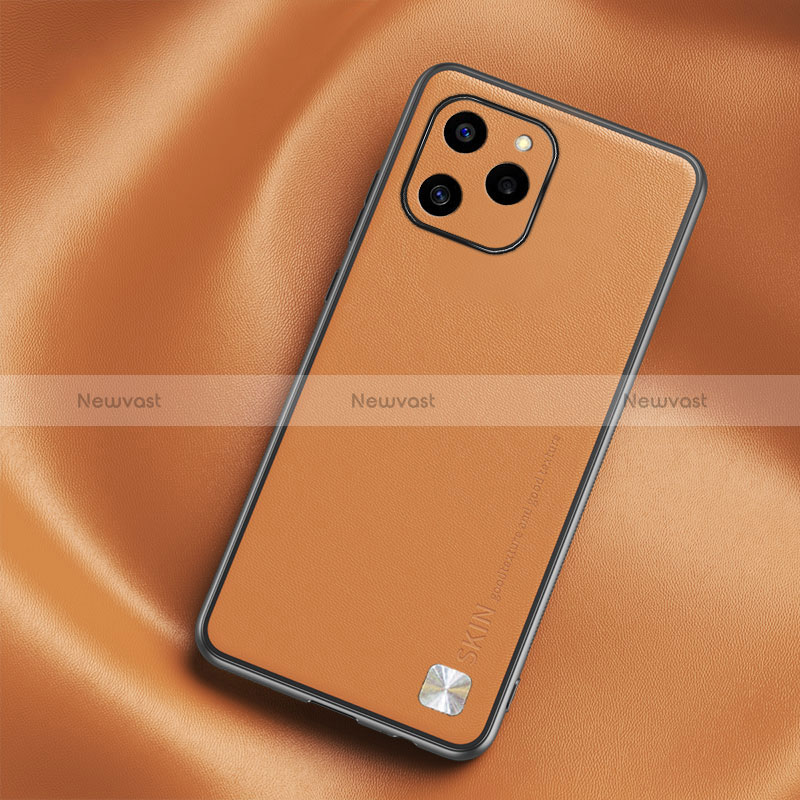 Soft Luxury Leather Snap On Case Cover S02 for Huawei Honor 60 SE 5G Orange