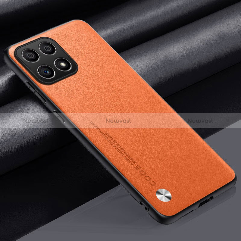 Soft Luxury Leather Snap On Case Cover S02 for Huawei Honor X8b Orange