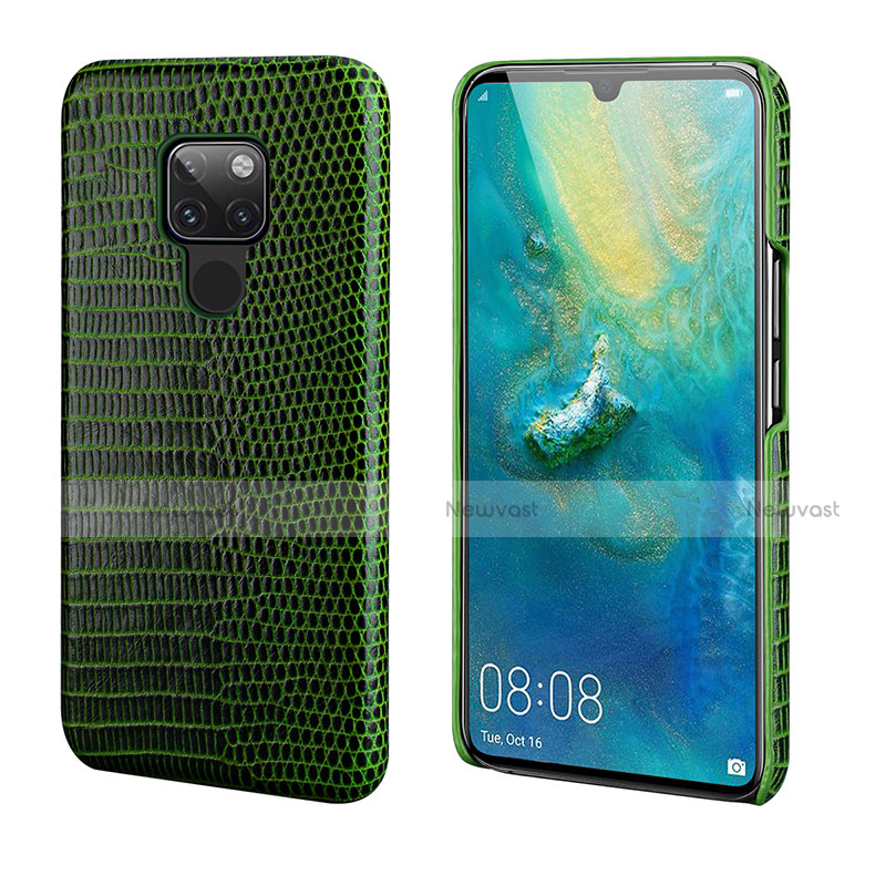 Soft Luxury Leather Snap On Case Cover S02 for Huawei Mate 20 Green