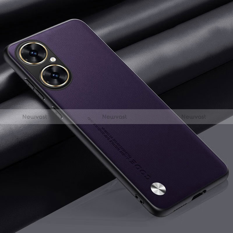 Soft Luxury Leather Snap On Case Cover S02 for Huawei Nova 11i Purple