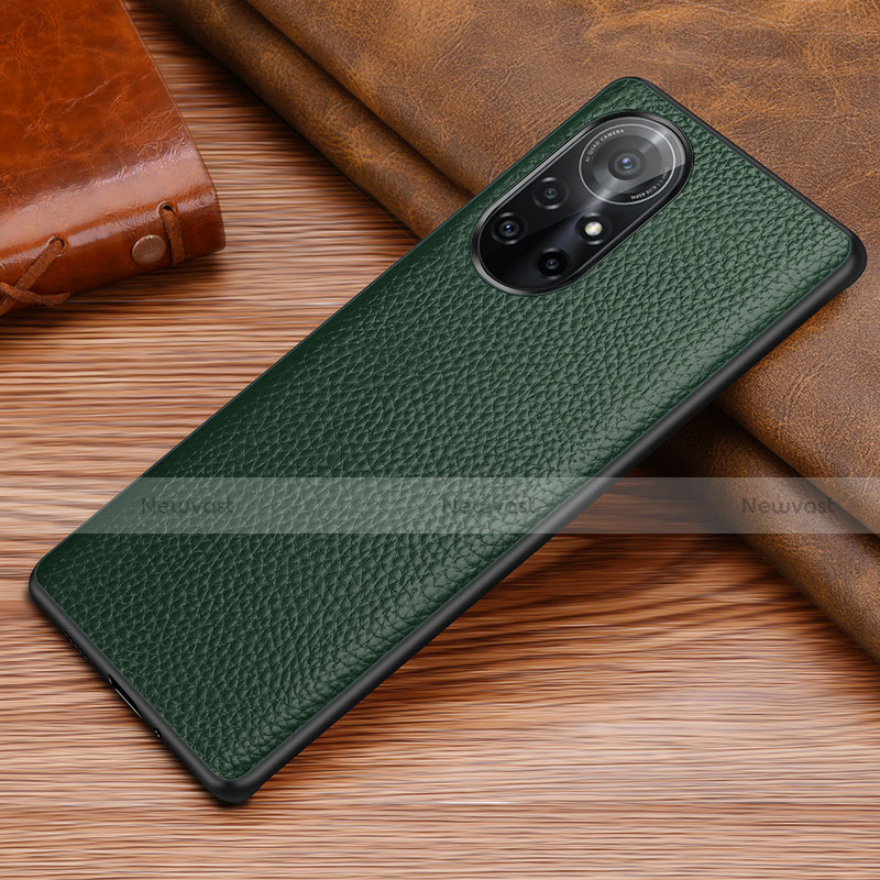 Soft Luxury Leather Snap On Case Cover S02 for Huawei Nova 8 Pro 5G Green