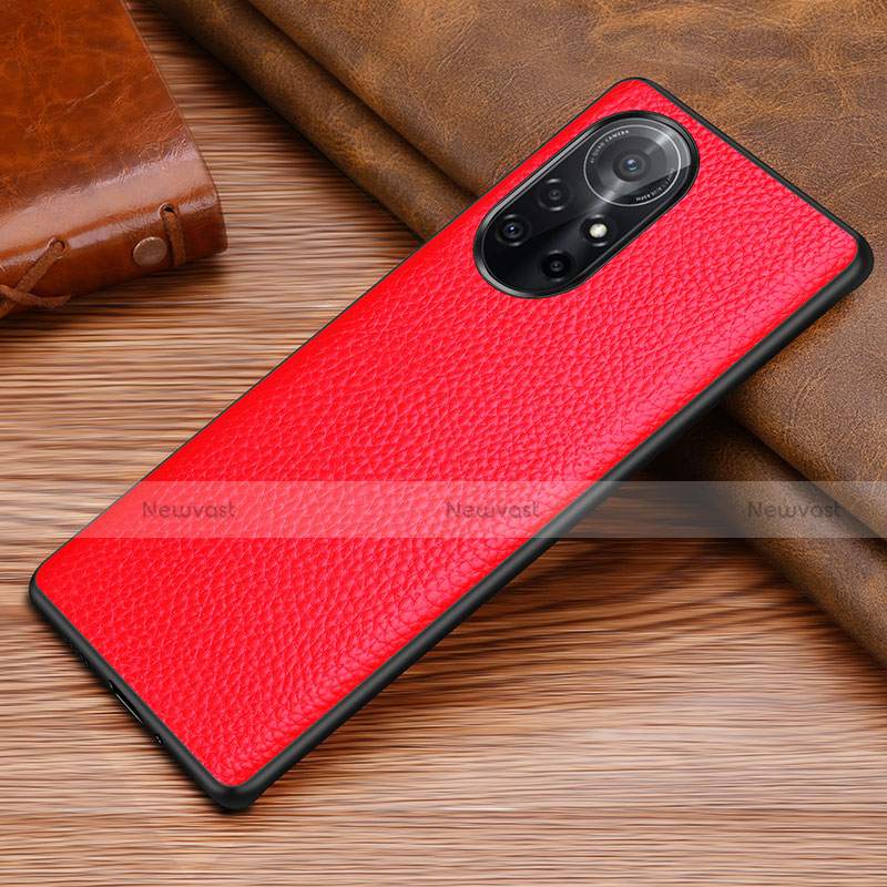 Soft Luxury Leather Snap On Case Cover S02 for Huawei Nova 8 Pro 5G Red