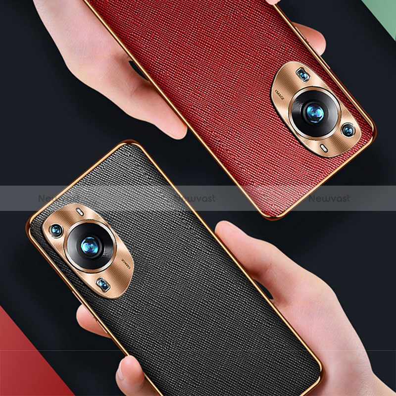 Soft Luxury Leather Snap On Case Cover S02 for Huawei P60 Pro