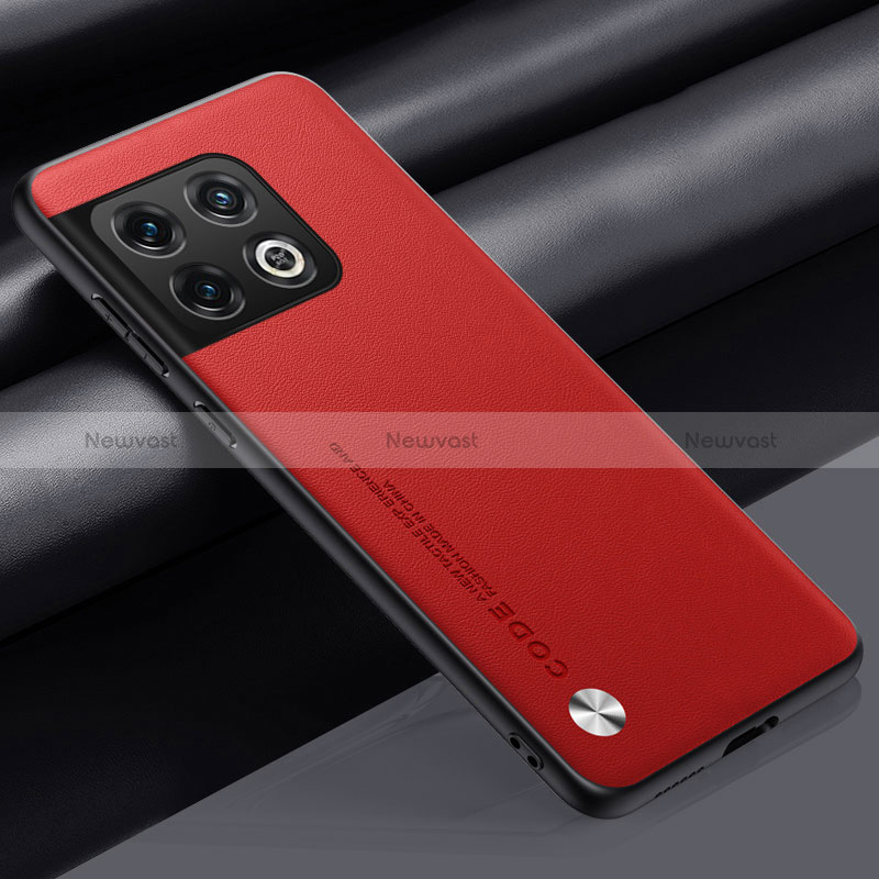 Soft Luxury Leather Snap On Case Cover S02 for OnePlus 10 Pro 5G Red