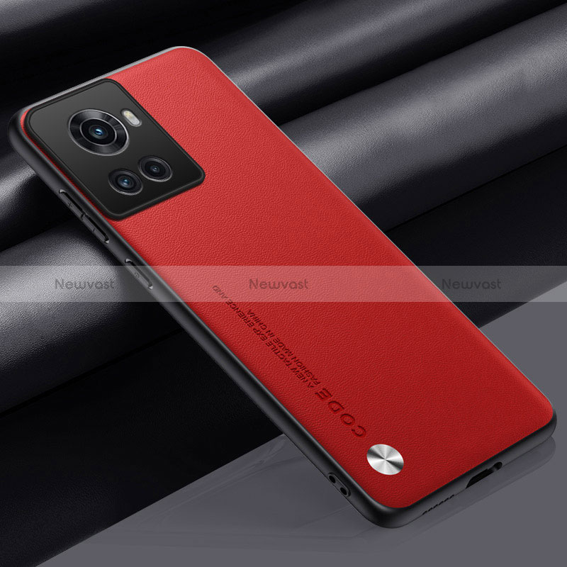 Soft Luxury Leather Snap On Case Cover S02 for OnePlus 10R 5G Red