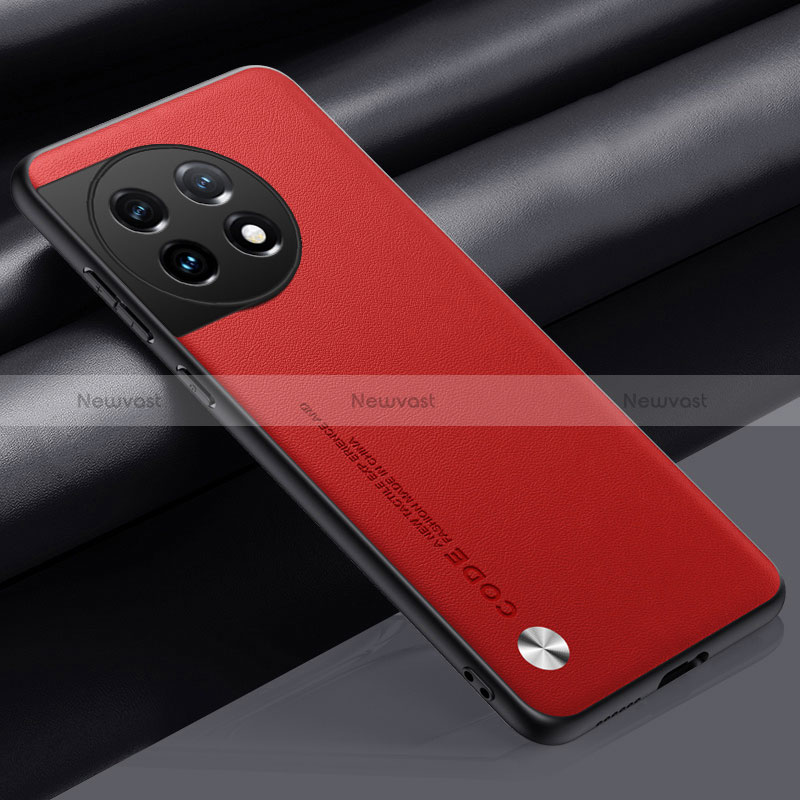 Soft Luxury Leather Snap On Case Cover S02 for OnePlus Ace 2 Pro 5G Red