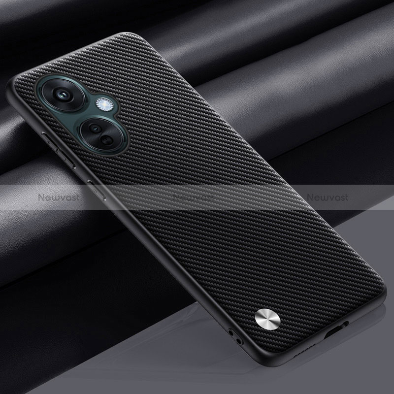 Soft Luxury Leather Snap On Case Cover S02 for OnePlus Nord CE 3 Lite 5G Dark Gray