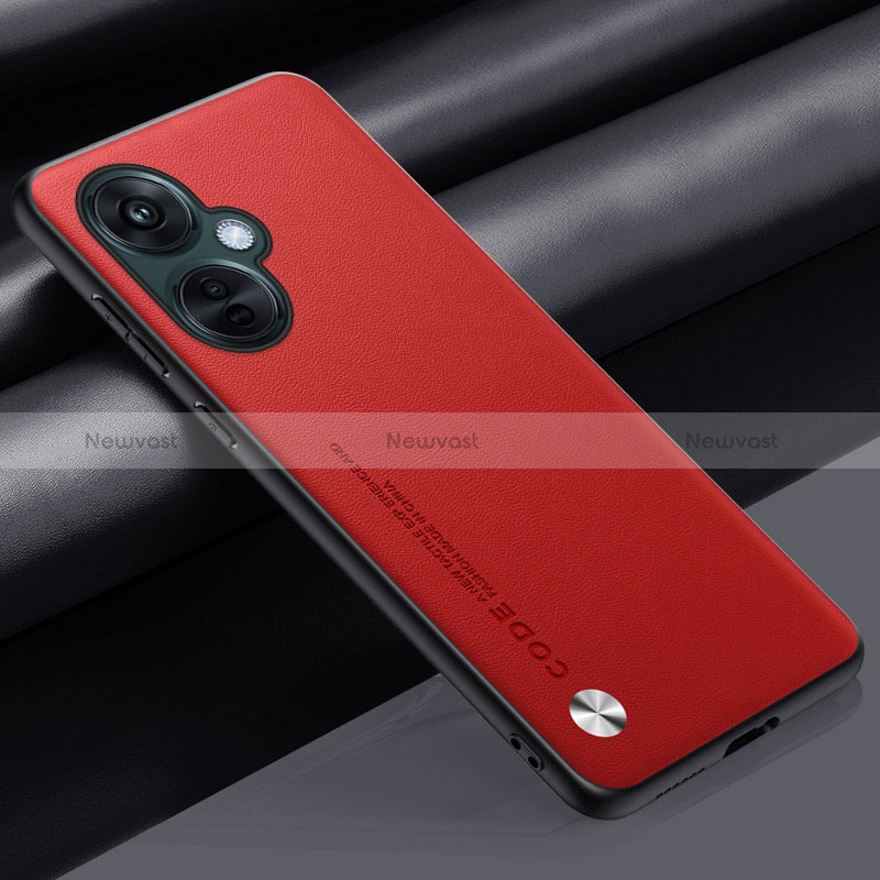 Soft Luxury Leather Snap On Case Cover S02 for OnePlus Nord CE 3 Lite 5G Red