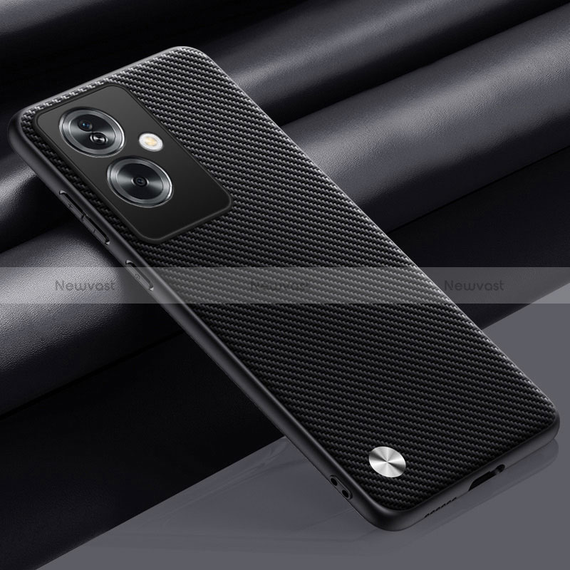 Soft Luxury Leather Snap On Case Cover S02 for Oppo A2 5G Dark Gray