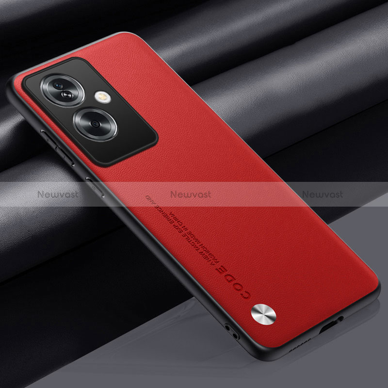 Soft Luxury Leather Snap On Case Cover S02 for Oppo A2 5G Red