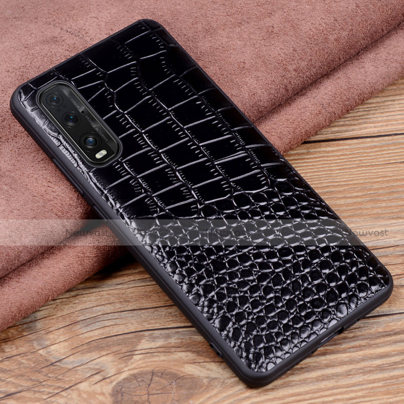 Soft Luxury Leather Snap On Case Cover S02 for Oppo Find X2 Black