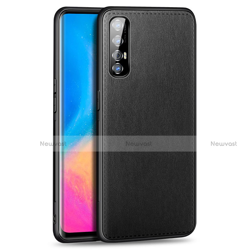 Soft Luxury Leather Snap On Case Cover S02 for Oppo Find X2 Neo Black