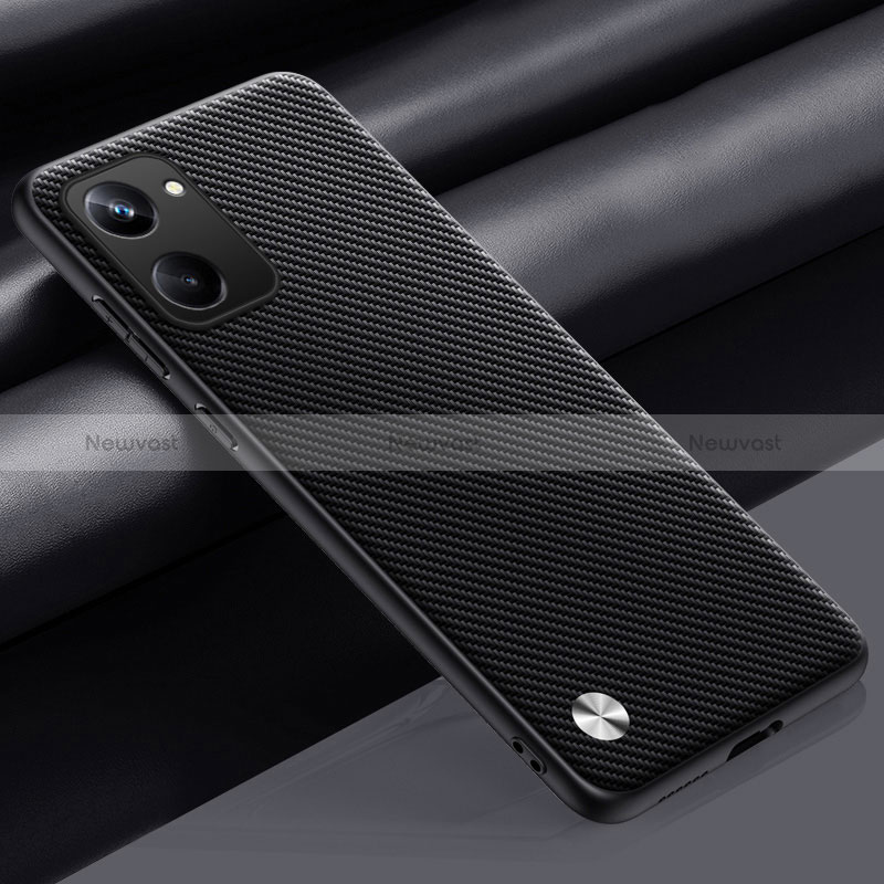 Soft Luxury Leather Snap On Case Cover S02 for Realme 10 4G Dark Gray