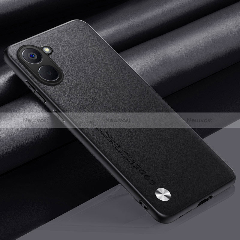 Soft Luxury Leather Snap On Case Cover S02 for Realme 10S 5G Black