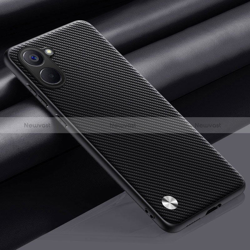 Soft Luxury Leather Snap On Case Cover S02 for Realme 10S 5G Dark Gray