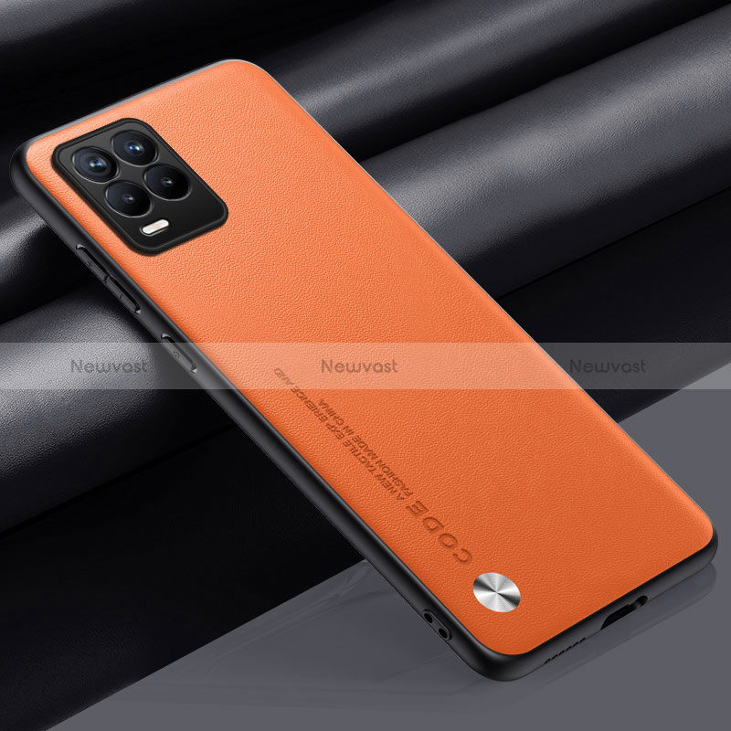 Soft Luxury Leather Snap On Case Cover S02 for Realme 8 4G Orange