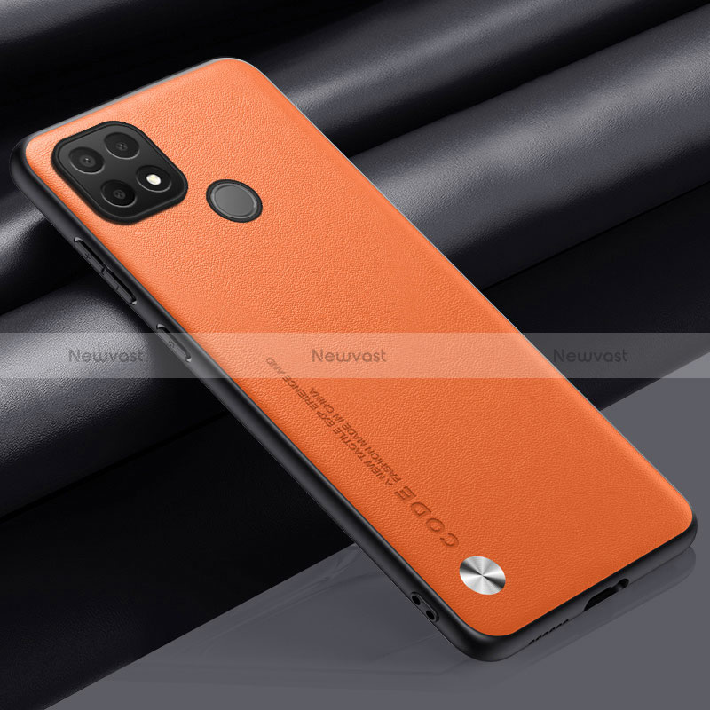 Soft Luxury Leather Snap On Case Cover S02 for Realme C25Y India Orange