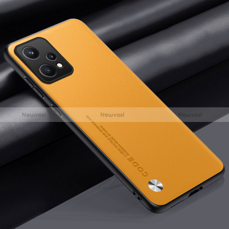 Soft Luxury Leather Snap On Case Cover S02 for Realme Narzo 50 Pro 5G Yellow