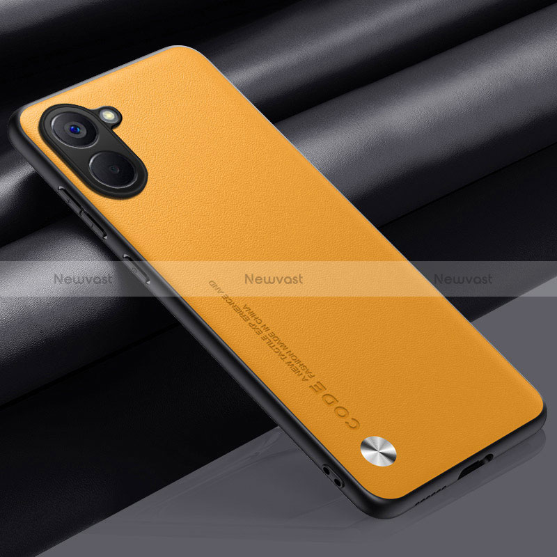 Soft Luxury Leather Snap On Case Cover S02 for Realme V30 5G Yellow