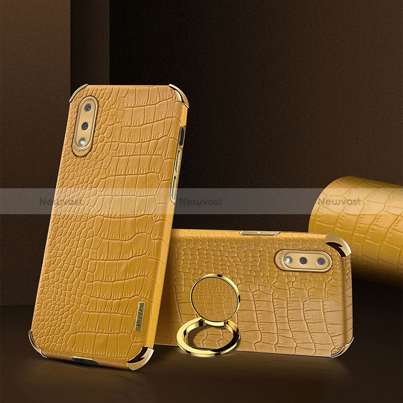 Soft Luxury Leather Snap On Case Cover S02 for Samsung Galaxy A02 Yellow