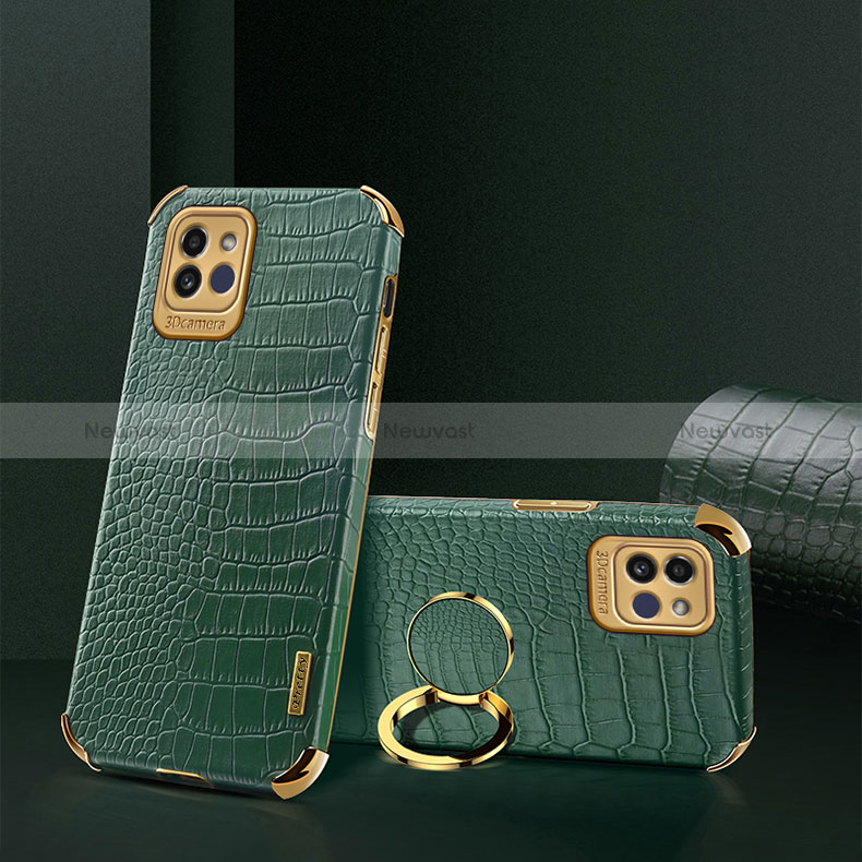 Soft Luxury Leather Snap On Case Cover S02 for Samsung Galaxy A03 Green