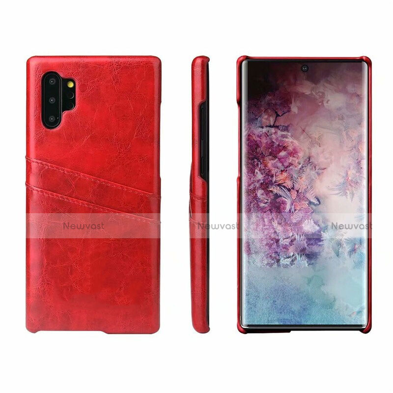 Soft Luxury Leather Snap On Case Cover S02 for Samsung Galaxy Note 10 Plus 5G Red