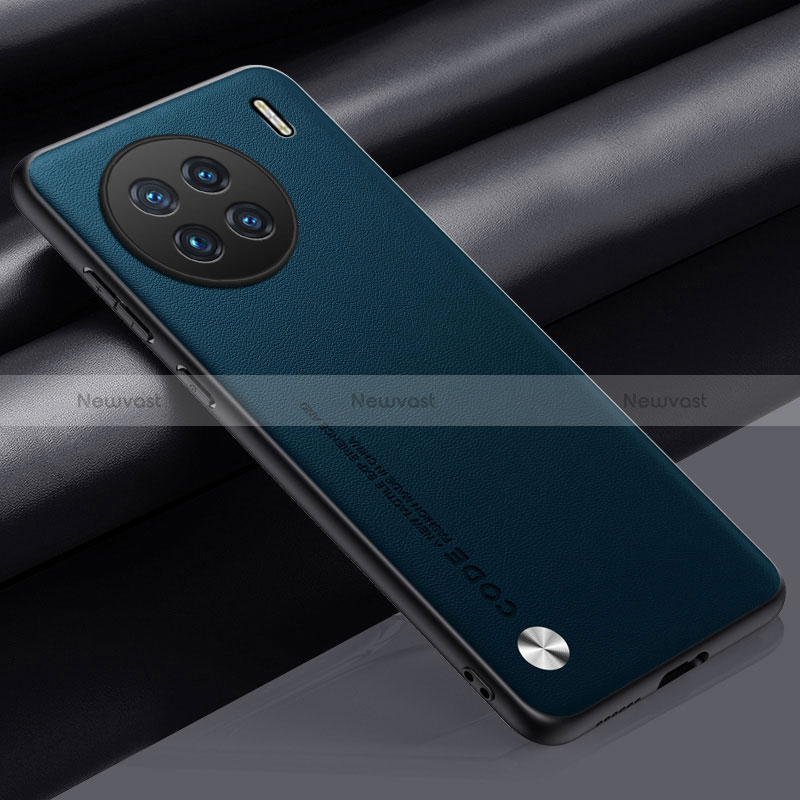 Soft Luxury Leather Snap On Case Cover S02 for Vivo X90 Pro+ Plus 5G Blue