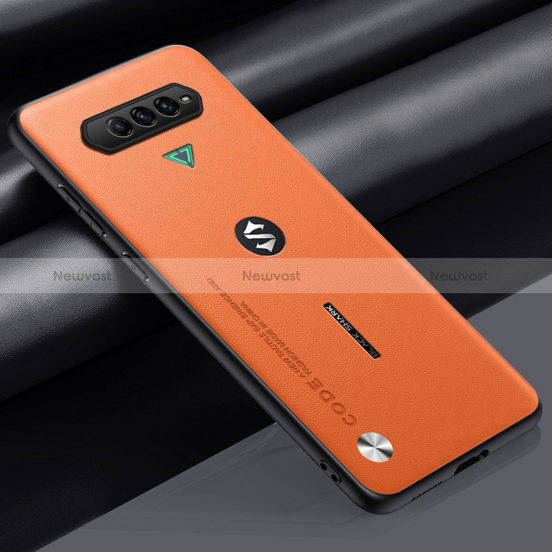 Soft Luxury Leather Snap On Case Cover S02 for Xiaomi Black Shark 4 5G Orange