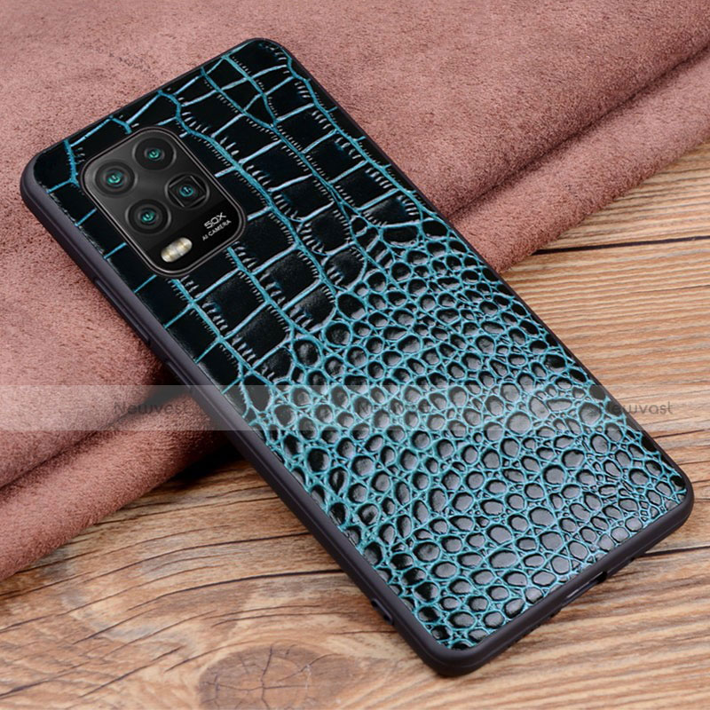 Soft Luxury Leather Snap On Case Cover S02 for Xiaomi Mi 10 Lite Blue