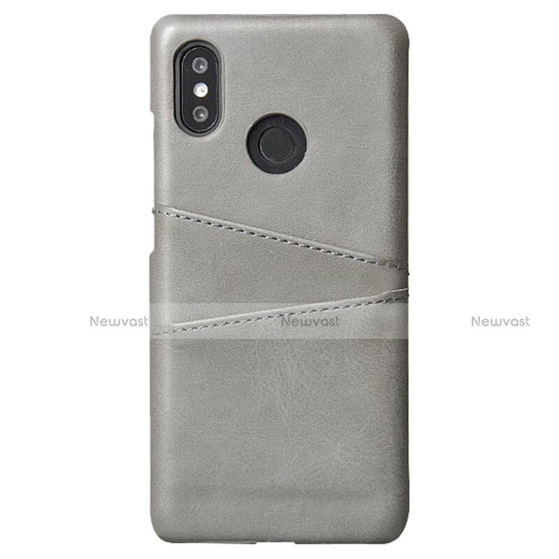 Soft Luxury Leather Snap On Case Cover S02 for Xiaomi Mi 8 Gray