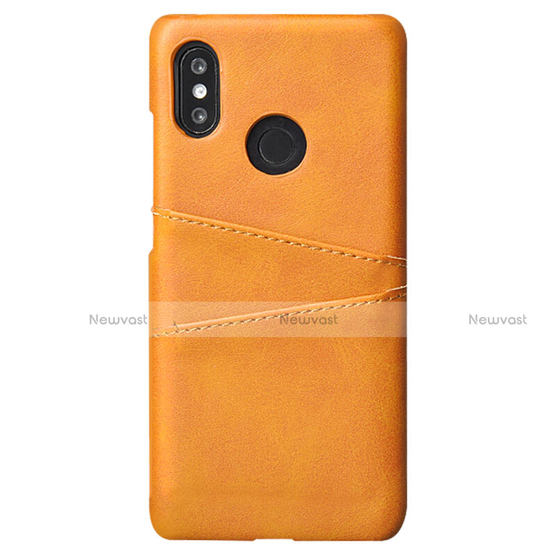 Soft Luxury Leather Snap On Case Cover S02 for Xiaomi Mi 8 Orange