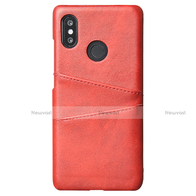 Soft Luxury Leather Snap On Case Cover S02 for Xiaomi Mi 8 Red