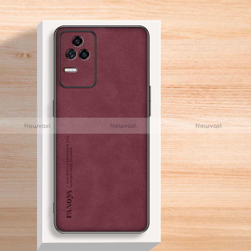 Soft Luxury Leather Snap On Case Cover S02 for Xiaomi Poco F4 5G Red