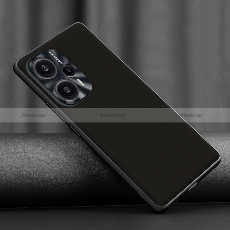 Soft Luxury Leather Snap On Case Cover S02 for Xiaomi Poco F5 5G Black