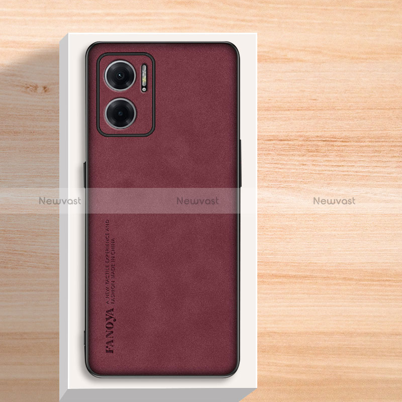 Soft Luxury Leather Snap On Case Cover S02 for Xiaomi Redmi 11 Prime 5G Red