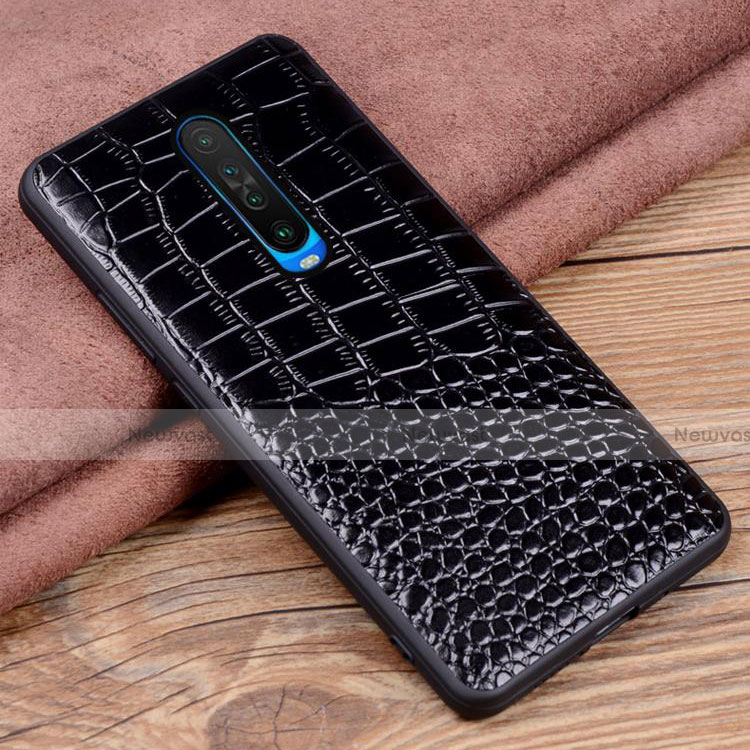 Soft Luxury Leather Snap On Case Cover S02 for Xiaomi Redmi K30 4G Black