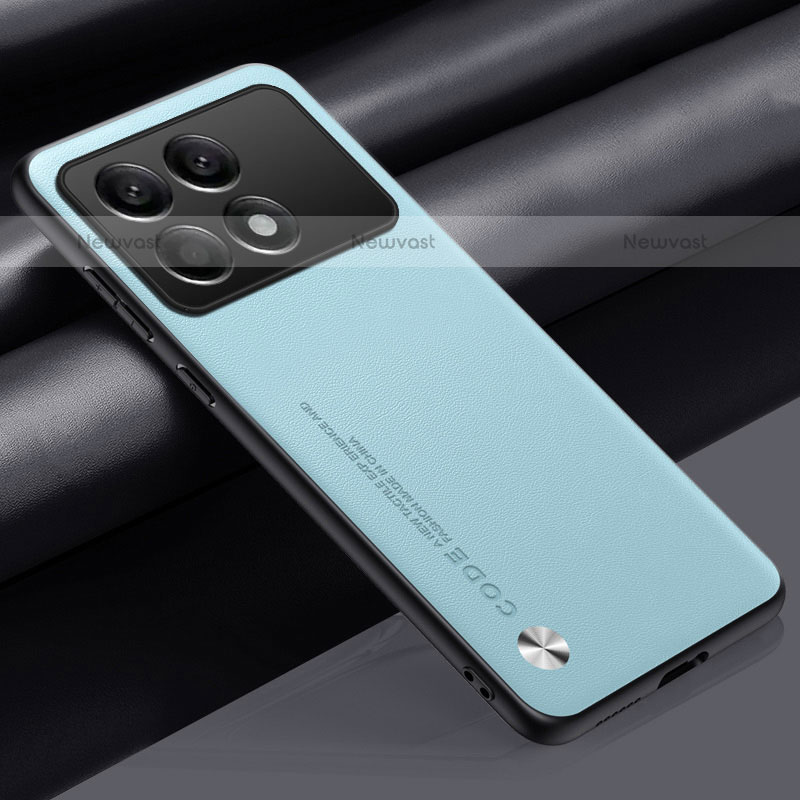 Soft Luxury Leather Snap On Case Cover S02 for Xiaomi Redmi K70E 5G Mint Blue